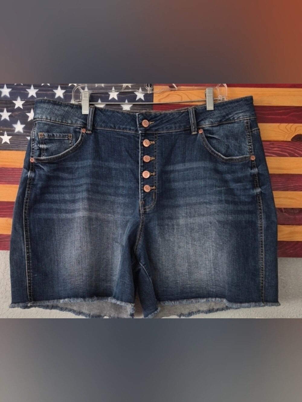 Maurices High-Rise Denim Shorts in Dark Blue